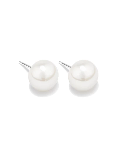 Michael Hill - Stud Earrings with 9mm Button Cultured Freshwater Pearls in Sterling Silver