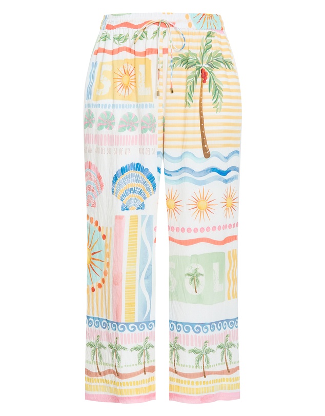 City Chic - Aliya Sea Dream Placement Print Pant