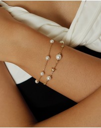 Ania Haie - Ania Haie Gold Pearl Station Bracelet