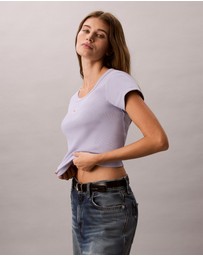 Calvin Klein Jeans - Woven Monogram Logo Slim T-Shirt
