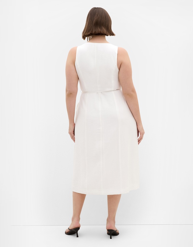 City Chic - Plus size Evani Tie Waist Midi Dress - ivory