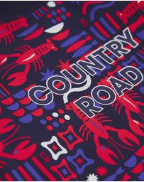 Country Road - Lobster Geometric Rash Vest
