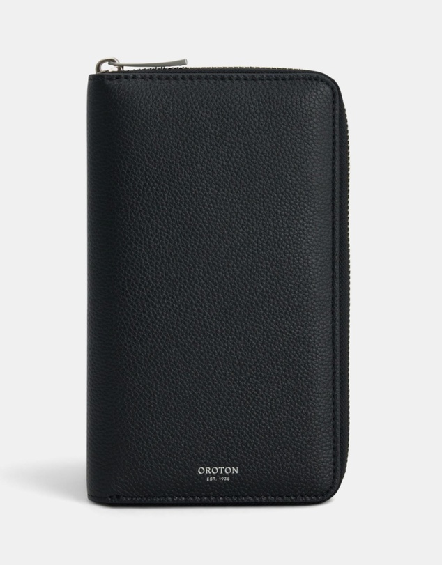 Oroton - Oscar Travel Zip Wallet Pebble