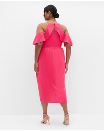 City Chic - Love Siren Ruffle Shoulder Dress