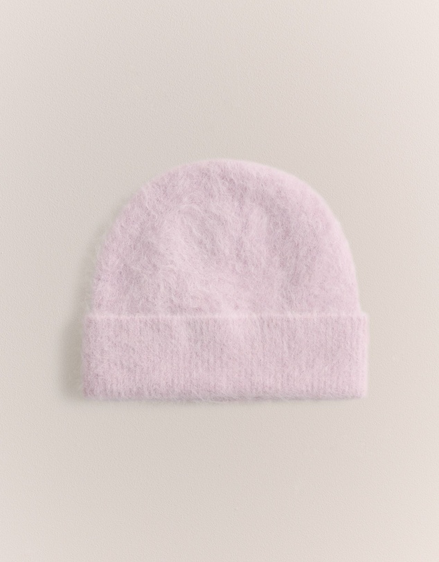 Trenery - Brushed Alpaca Beanie in Light Blush