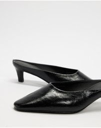 AERE - Tala Heeled Leather Mules