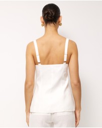 AERE - Gia Button Front Linen Cami