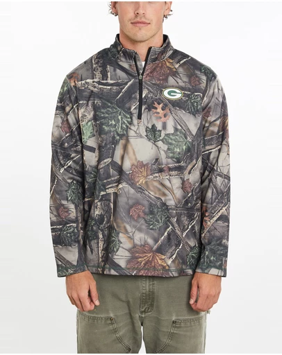 Vintage by The Real Deal - Pre Loved - Vintage NFL Green Bay Packers Realtree Camo Quarter Zip Sweatshirt