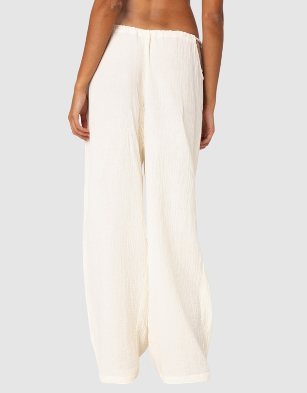 EDIKTED - Leoni Side Tie Cotton Gauze Pants
