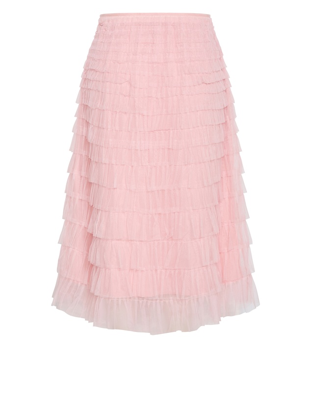 City Chic - Plus size Averi Tulle Midi Skirt - rose quartz