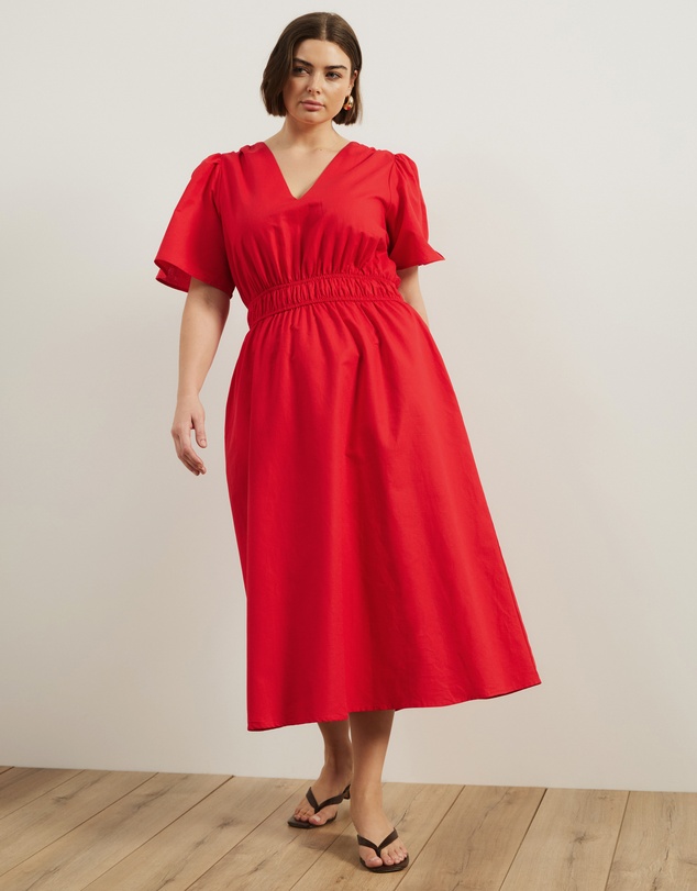 Atmos&Here Curvy - Jasmine Linen Blend Midi Dress