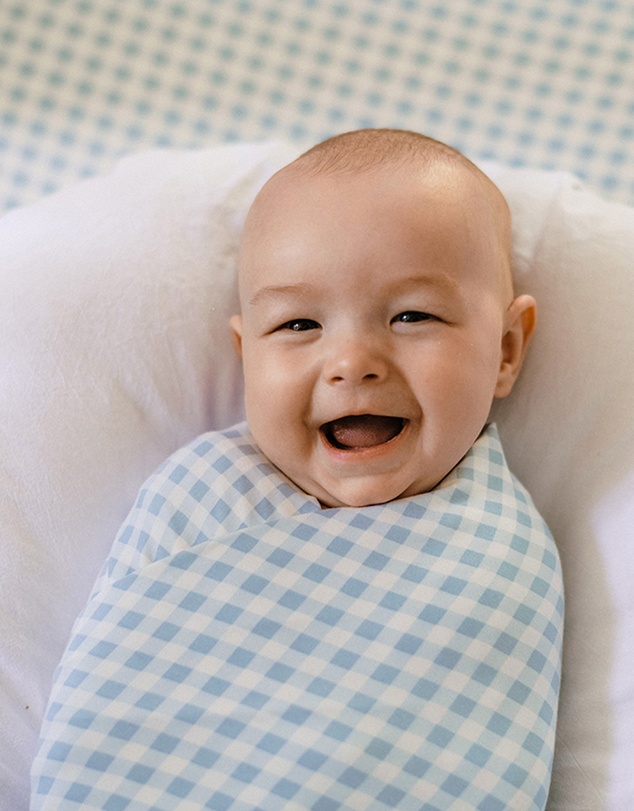 Kynd Baby - Large Stretchy Swaddle in Blue Gingham