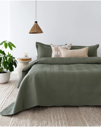 Bambury - Herringbone Embossed Coverlet Set