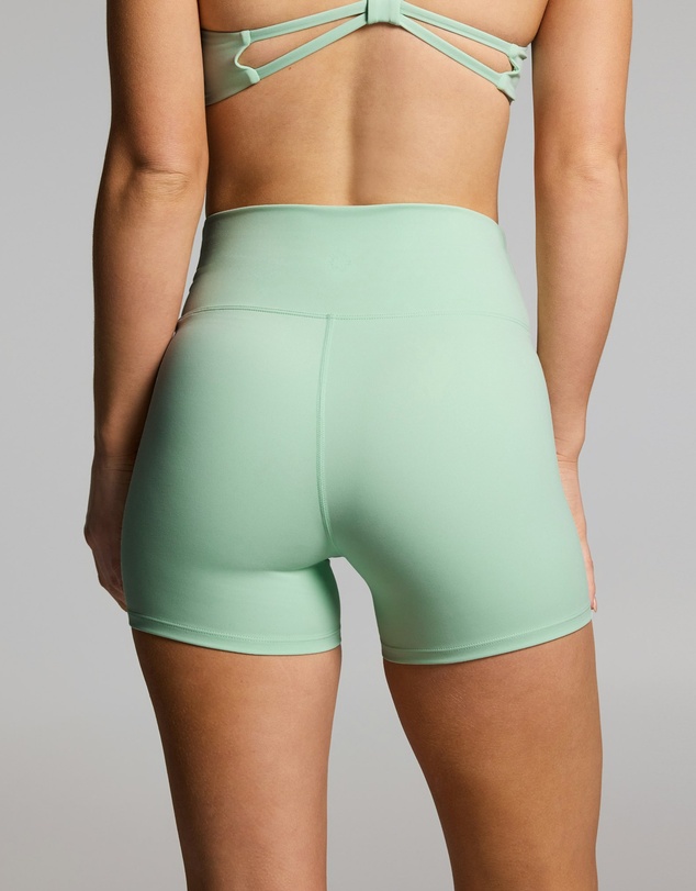 Rockwear - Ruched Waist High Rise Mid Thigh Bike Shorts