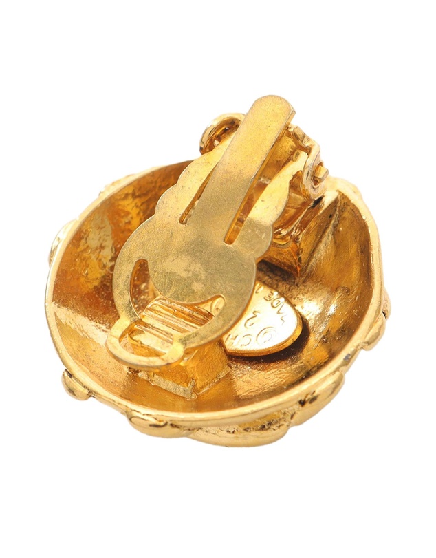 Pre-Loved by Azura Reborn - Pre-Loved Gold Plated Overlapping CC Round Clip On Earrings
