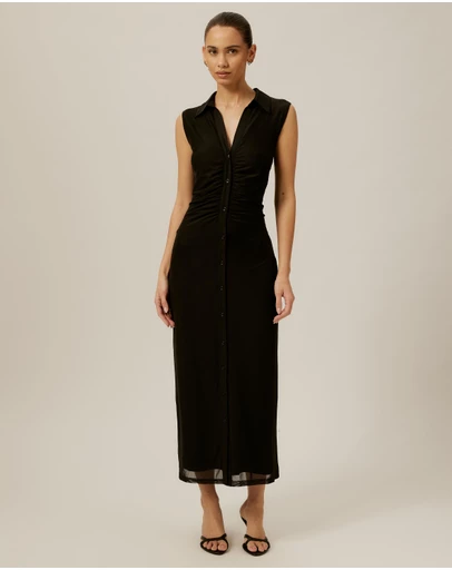 Tussah - Sleeveless Jersey Button Up Dress