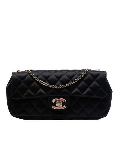 Pre-Loved by Azura Reborn - Pre-Loved Quilted Satin Precious Jewel East West Flap