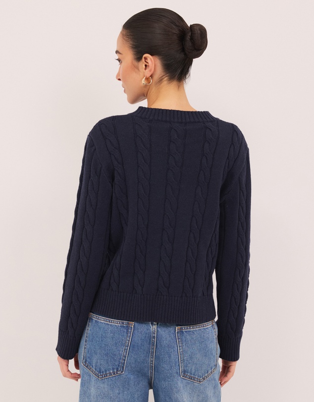 Calli - Leo Wool Blend Cable Knit Jumper