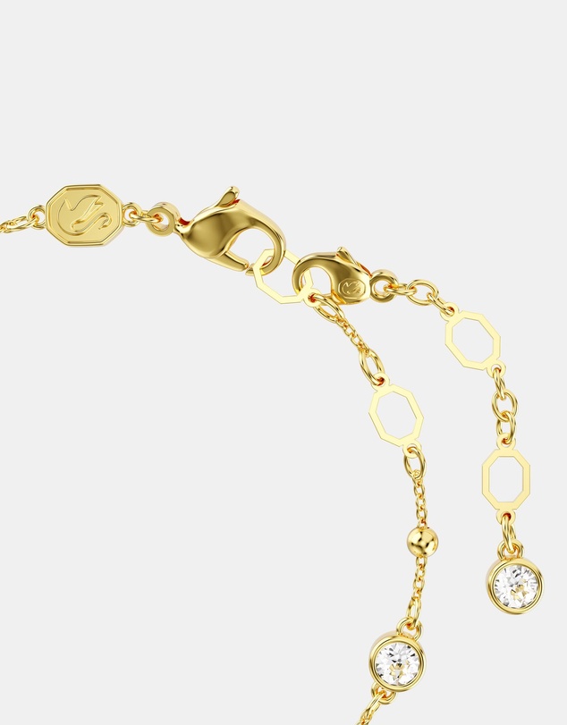 Swarovski - Imber bracelet, Round cut, Scattered design, White, 18K gold finish