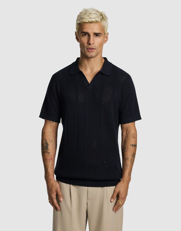 yd. - Edmund Knitted Polo Shirt