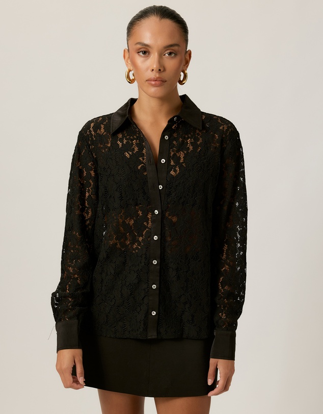 Tussah - Lace Satin Trim Shirt