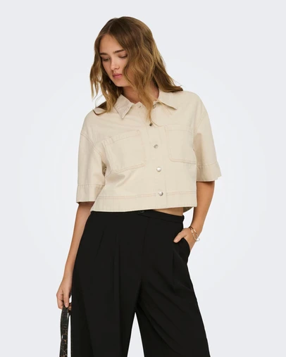 ONLY - Cleo-Masia Cropped Shirt