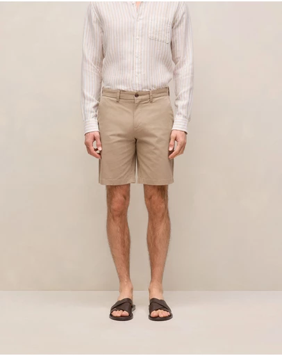 Trenery - Cotton Twill Chino Short in Desert