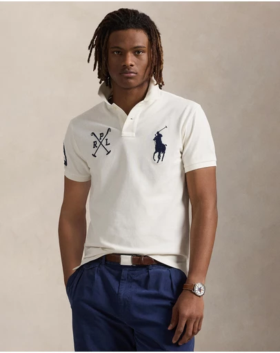 Polo Ralph Lauren - Custom Slim Fit Big Pony Mesh Polo Shirt