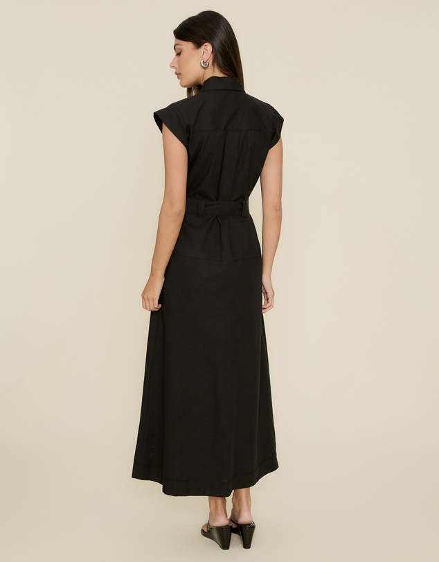 The Fated - Karla Midi Shirt Dress with Belt