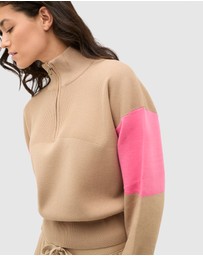Seed Heritage - MD Contrast Zip Through Knit