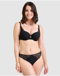 Sans Complexe - Ariane Essential Ribbed Microfibre Bikini Brief With Lace