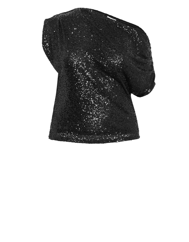 City Chic - Plus size Adorn Sequin Top - black