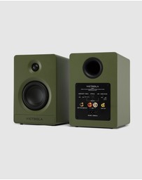 Victrola - Victrola Automatic Turntable + Victrola Tempo Bookshelf Speakers Bundle - Green