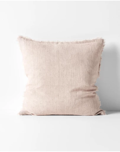 Aura Home - Vintage Linen Fringe Cushion