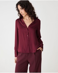 Forcast - Lila V-neck Satin Blouse