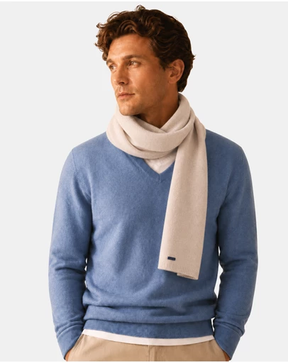 Henry Bucks - HENRY BUCKS Merino Wool Scarf BEIGE