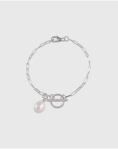 Von Treskow - Fine Clip Chain Bracelet with Pearl