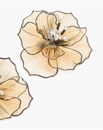 Lovisa - Gold Diamante Laser Cut Black Outline Full Flower Earrings