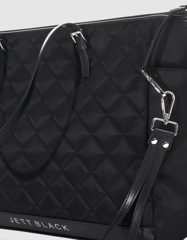 JETT BLACK - Paris Quilted Baby Bag with Change Mat