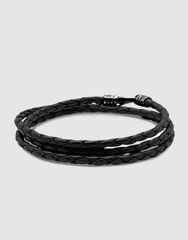 Nialaya Jewellery - Men's Wrap-Around Leather Bracelet