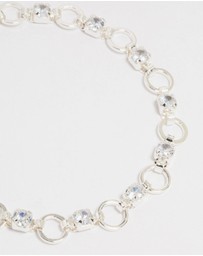 Lovisa - Silver Plated Brass Cubic Zirconia Alternating Link Bracelet