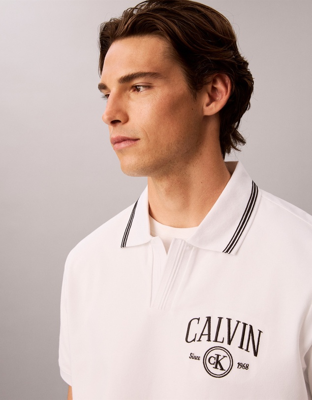 Calvin Klein Jeans - Open Collar Pique Graphic Polo