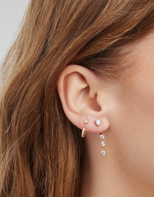 Zoe Olivia - 14K Gold Vermeil Cubic Zirconia Drop Ear Jacket