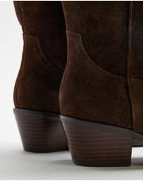 AERE - Rozalia Suede Cowboy Ankle Boots