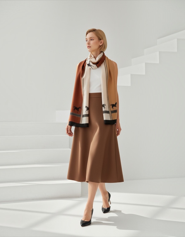 Mossée - Corey Equestrian Print Scarf