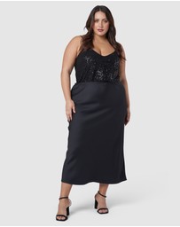 Pink Dusk by Curve Project - The Ivy Satin Skirt