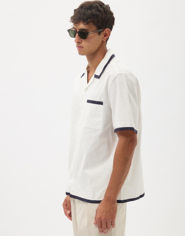AERE - Linen Blend Contrast Shirt
