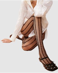 High Heel Jungle - Strobed Glitter Fishnet Tights
