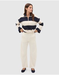Seed Heritage - Half Zip Stripe Sweat
