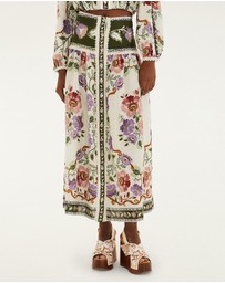 Farm Rio - Rococo Flowers Cream Midi Skirt